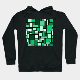 Green Square and Rectangle Geometric Patterns - Disco Vibes Hoodie